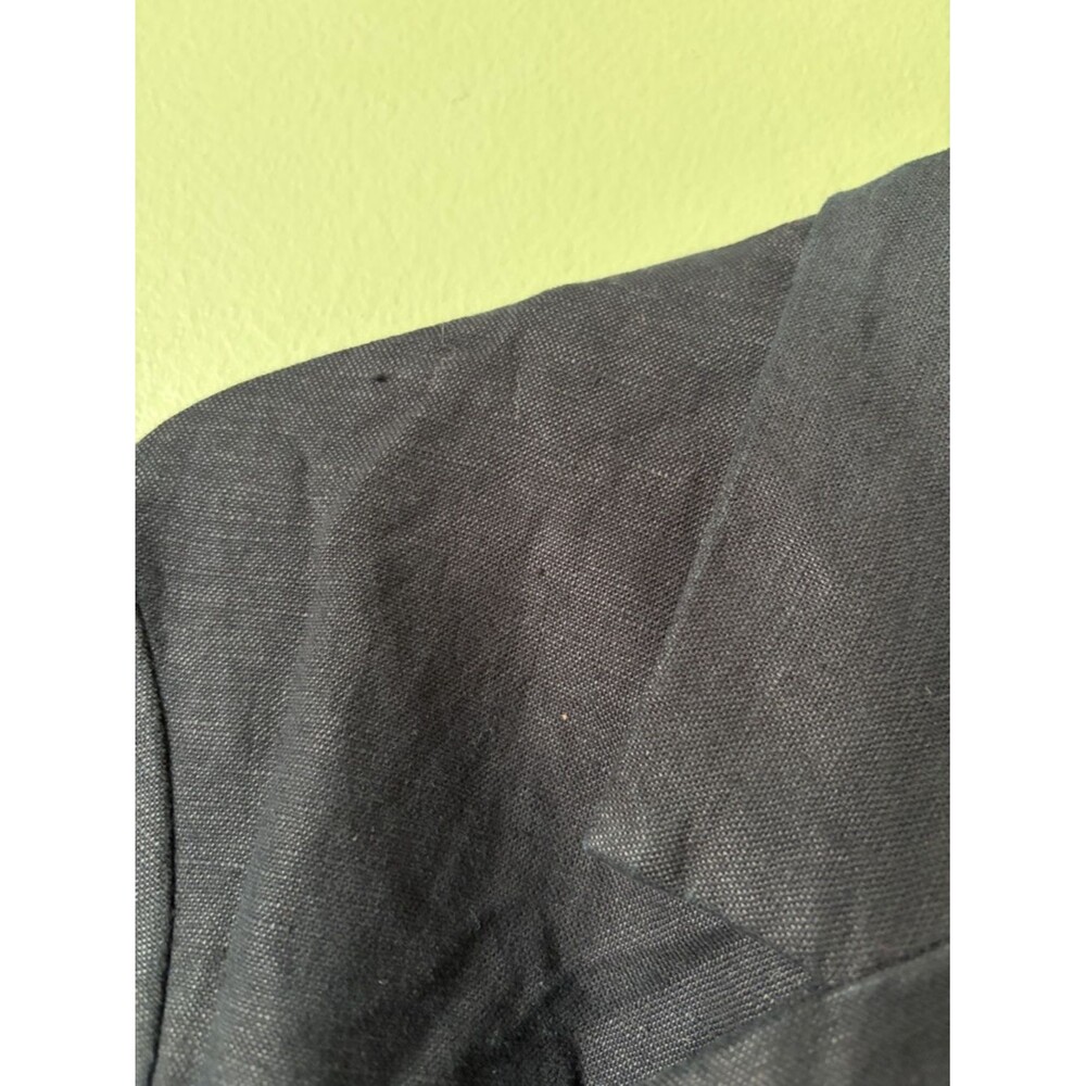 GAP Black Linen Blend Gold Button Blazer Sz XL - Picture 4 of 7